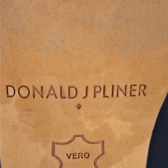 Donald J Pliner Ellis Sandals 7.5 Black Block‎ Heel Open Toe Slip On Slide Mule - Picture 8 of 9